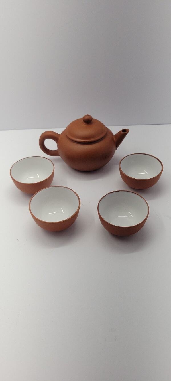 Mini Handmade Clay Tea Set Teapot & 4 Cups Chinese